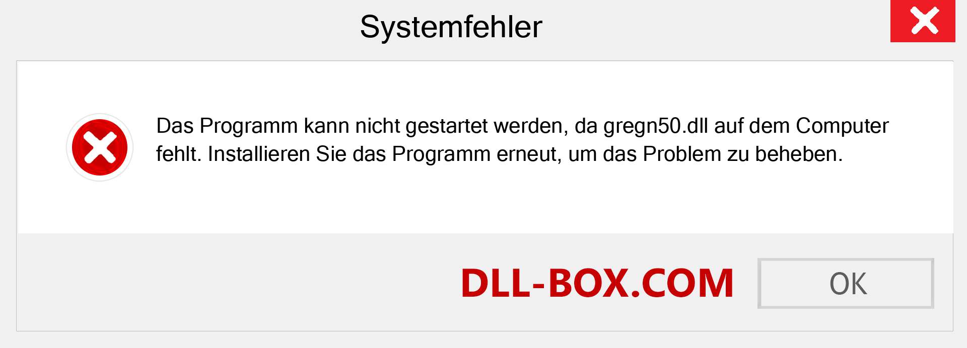 gregn50.dll-Datei fehlt?. Download für Windows 7, 8, 10 - Fix gregn50 dll Missing Error unter Windows, Fotos, Bildern