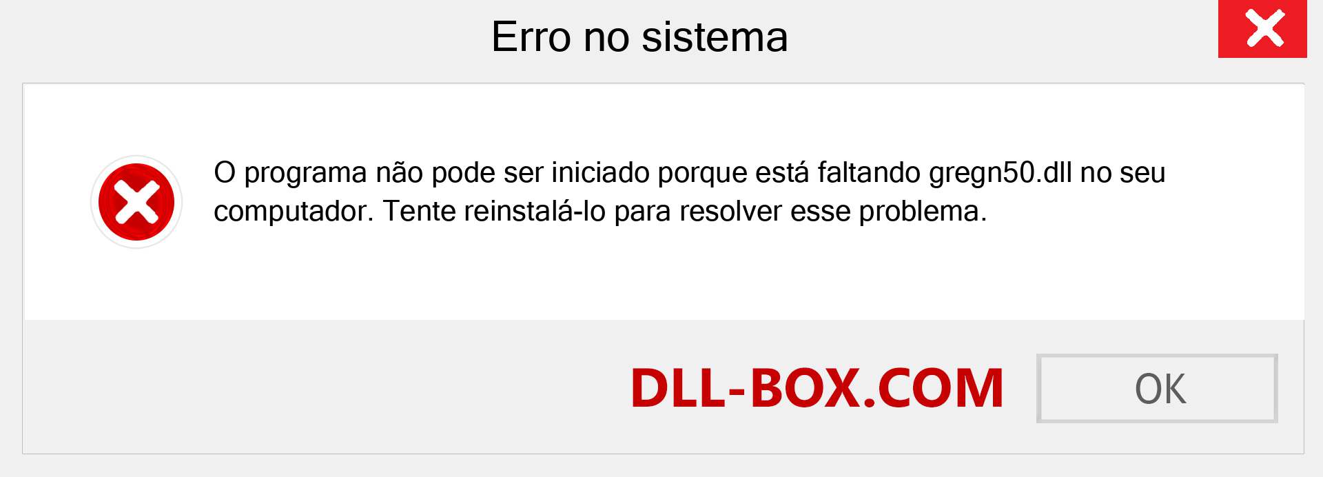 Arquivo gregn50.dll ausente ?. Download para Windows 7, 8, 10 - Correção de erro ausente gregn50 dll no Windows, fotos, imagens