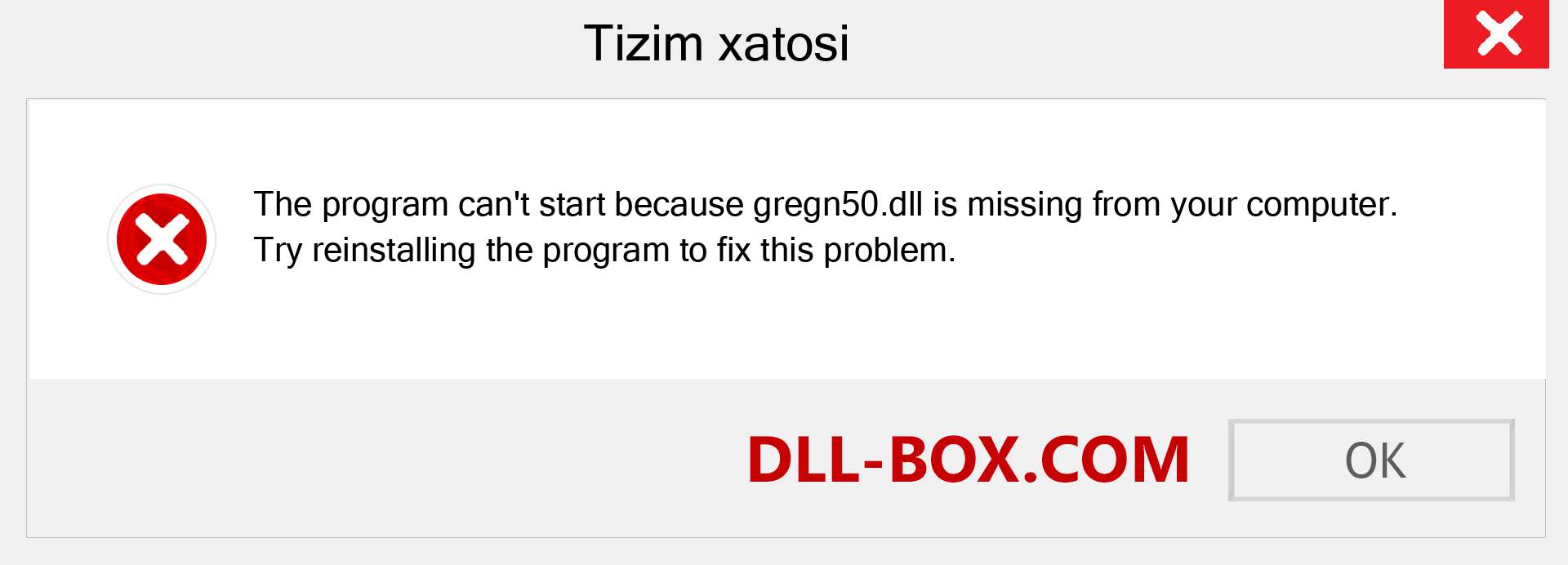 gregn50.dll fayli yo'qolganmi?. Windows 7, 8, 10 uchun yuklab olish - Windowsda gregn50 dll etishmayotgan xatoni tuzating, rasmlar, rasmlar